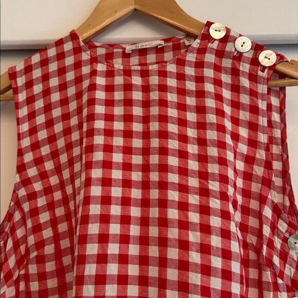 Doen Red White Coralie Scarlet Marilyn Checkered Gingham Mini Dress size 6 - Picture 6 of 6
